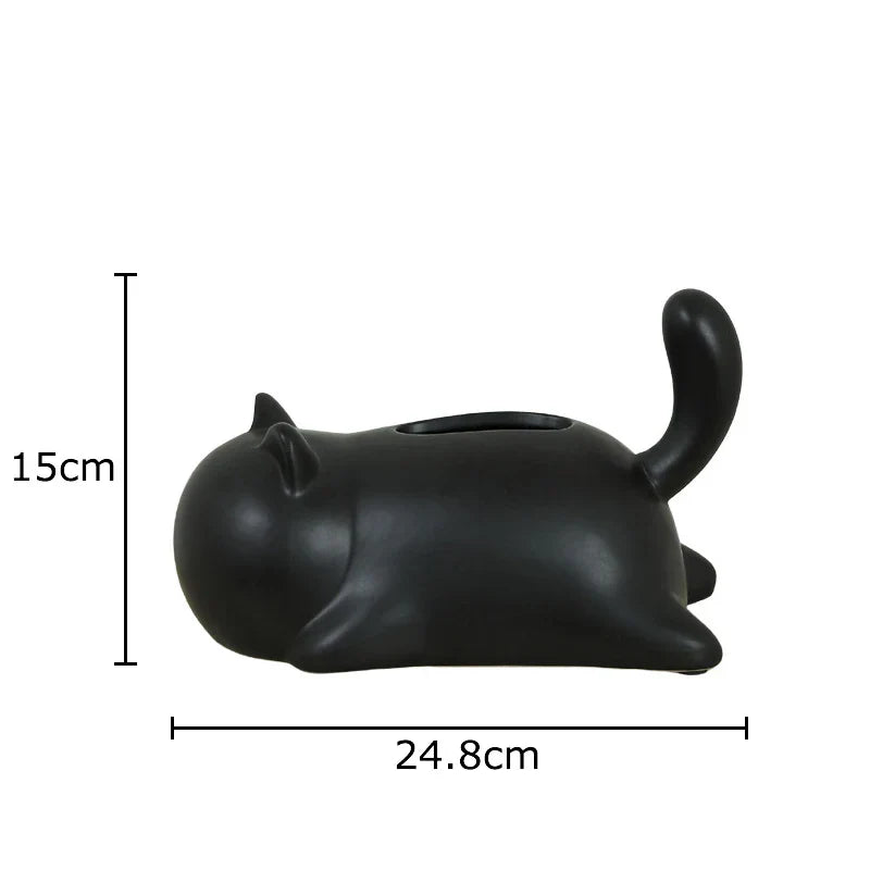 DecorBites™ Cat Ceramic Tissue Box Modern Home Decor