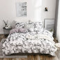 Decobites Marble Print Duvet Cover Set for Queen/King Size Beds, Soft Brushed Fabric