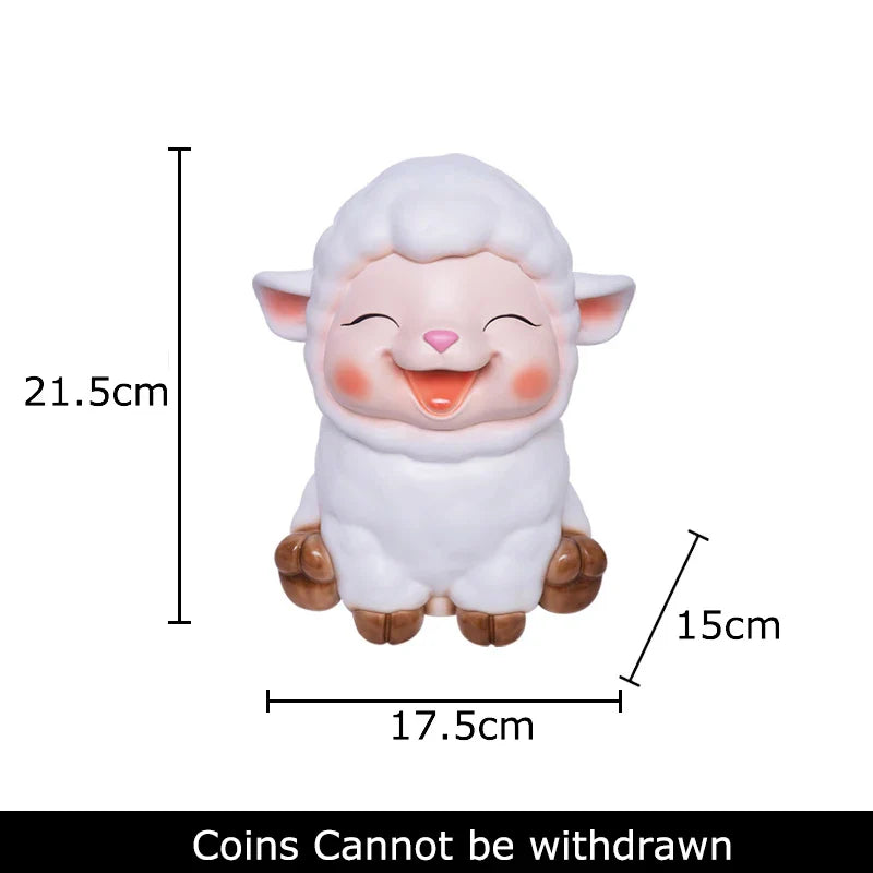 DecorBites™ Little Lamb Child Savings Jar Piggy Bank Aesthetic Desk Ornament Sculpture