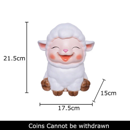 DecorBites™ Little Lamb Child Savings Jar Piggy Bank Aesthetic Desk Ornament Sculpture