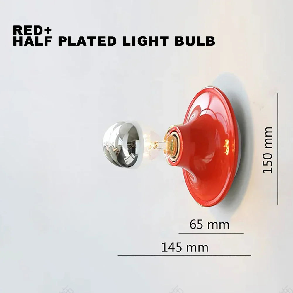 DecorBites™ LED Macaron Wall Lamp: Retro Colorful Bedroom Light, E27 Living Room Lighting