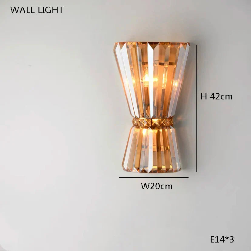DecorBites™ Amber Crystal Ceiling Lights: Modern Luxury for Living Room, Villa, Foyer