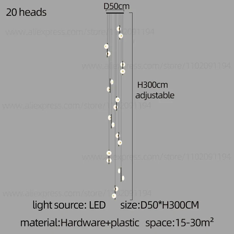 DecorBites™ LED Oval Chandelier for Modern Indoor Lighting in Bedroom and Living Room