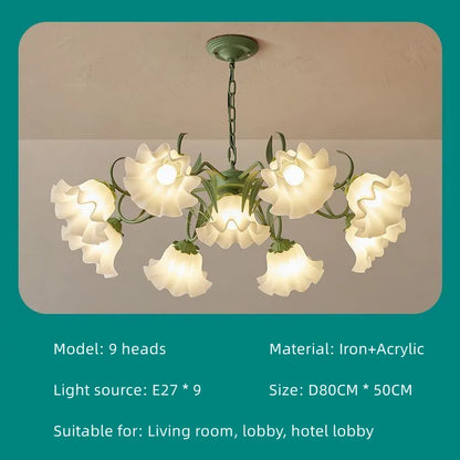 DecorBites™ French Retro LED Flower Chandelier for Bedroom, Restaurant, Living Room