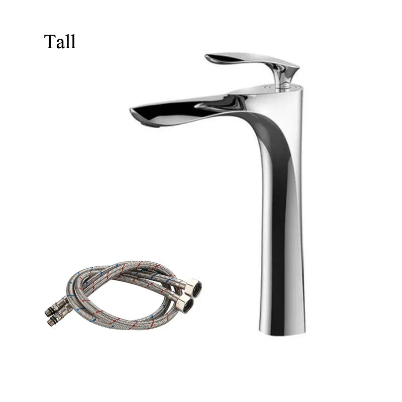 DecorBites™ Golden Bathroom Faucet Single Handle Sink Mixer Tap Deck Mounted Basin Tapware