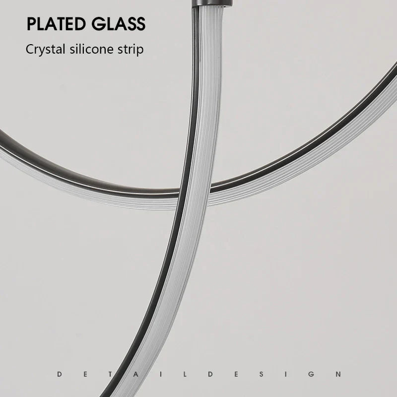 DecorBites™ Copper Chandelier: Nordic Minimalist Lines Pendant Light for Living Room Decor