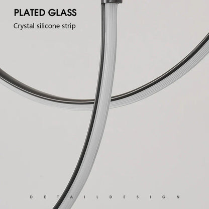 DecorBites™ Copper Chandelier: Nordic Minimalist Lines Pendant Light for Living Room Decor