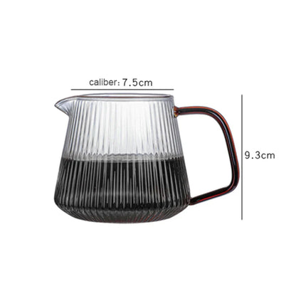 DecorBites™ Glass Coffee Pot with V-Shaped Spout and Vertical Stripes, 350ml/500ml