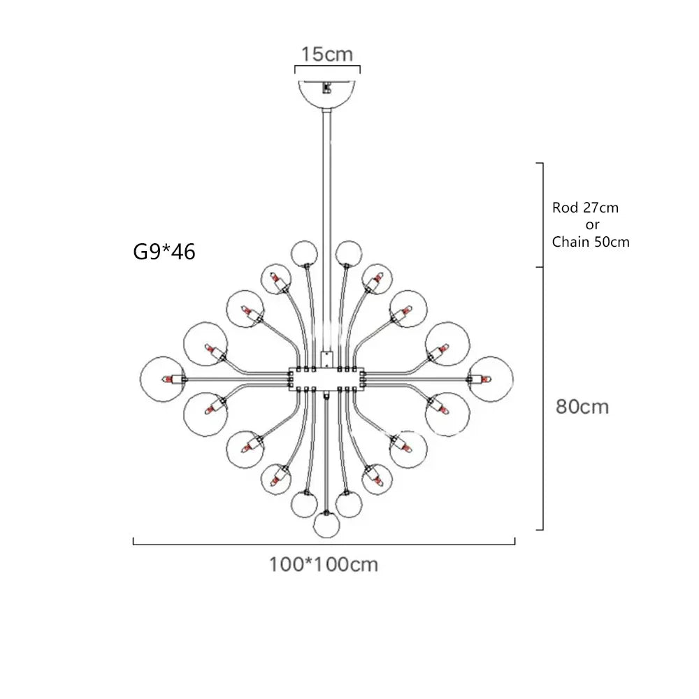 DecorBites™ Glass Bubble Ceiling Chandelier LED Living Room Bedroom Decor Minimalist Hanging Lamp