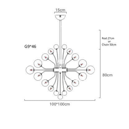 DecorBites™ Glass Bubble Ceiling Chandelier LED Living Room Bedroom Decor Minimalist Hanging Lamp