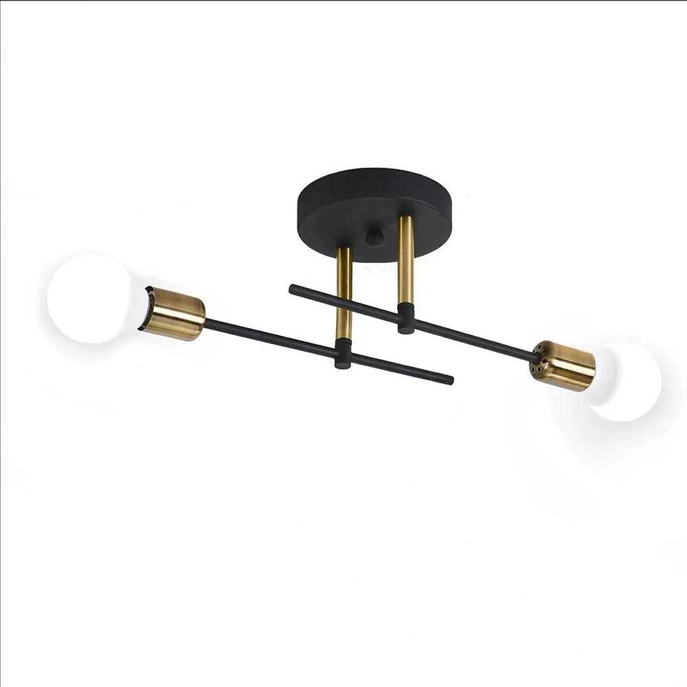 Moderne Industrielle Kronleuchter Deckenleuchte Anhängerlampe 2 Köpfe Schwarz für Wohnzimmer Esszimmer Schlafzimmer Café und Küche