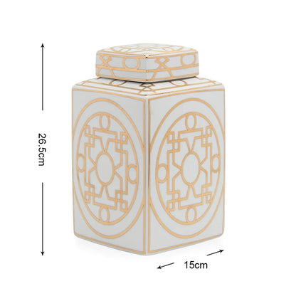 Decorbites™ Goldkorn-Keramik-Zylinder-Speichergefäß Vintage-Vase Taschentuchbox Ornamente