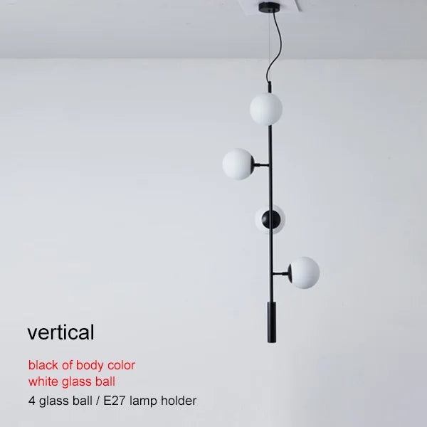 DecorBites™ Brass Glass Ball Chandelier for Modern Living Room Dining Decor