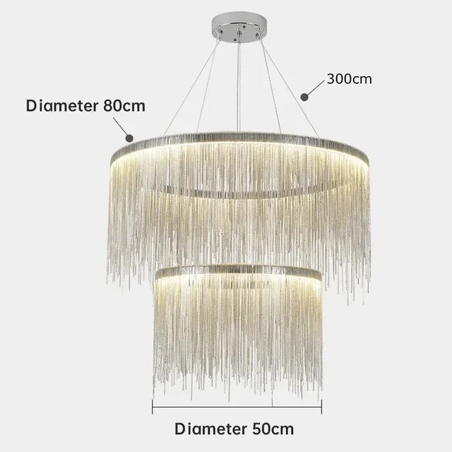 Lámpara de Araña de Borla de Aluminio LED Decorbites™: Luz Moderna Regulable para Sala de Estar, Hotel, Salón