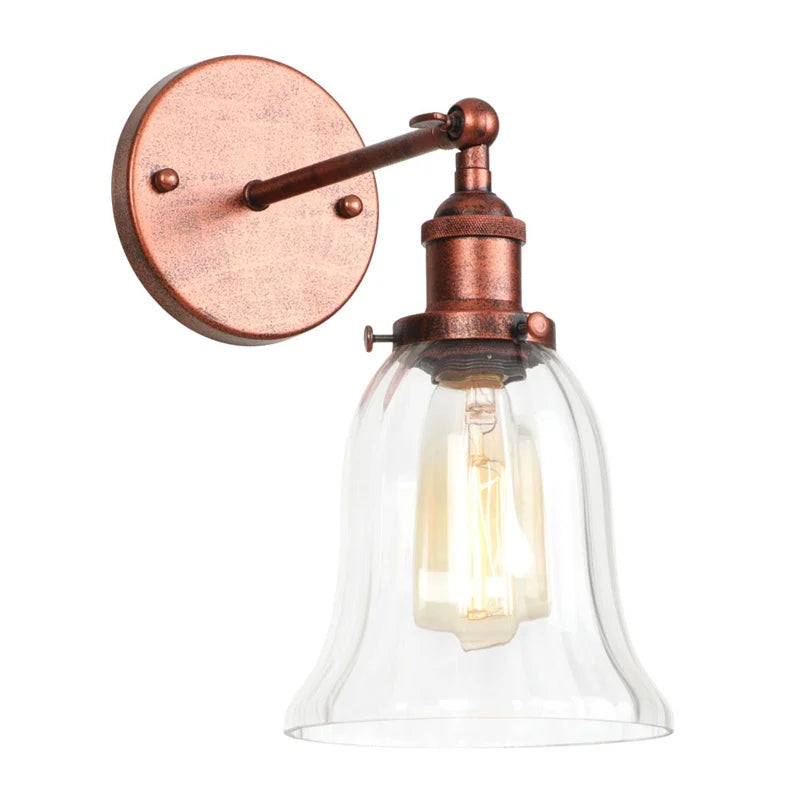 DecorBites™ Loft Clear Glass Rustic LED Wall Light - Industrial Style Iron Wall Lamp