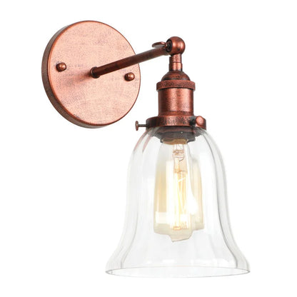 DecorBites™ Loft Clear Glass Rustic LED Wall Light - Industrial Style Iron Wall Lamp