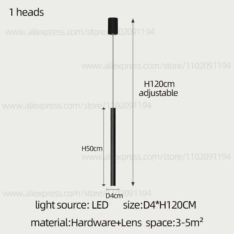 DecorBites™ Cylindrical LED Staircase Chandelier Suspension Light - Modern Villa Water Pipe Fixture