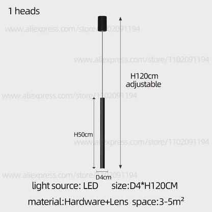 DecorBites™ Cylindrical LED Staircase Chandelier Suspension Light - Modern Villa Water Pipe Fixture