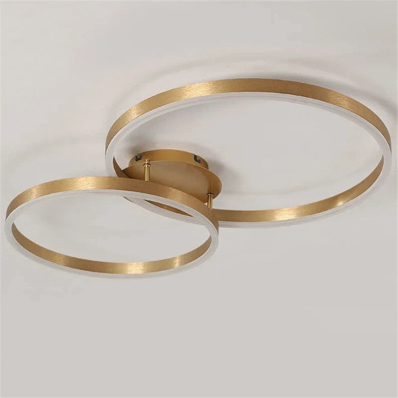 Lámpara de techo LED redonda de café dorado Decorbites™ con pantalla de acrílico - Accesorio creativo para sala de estar