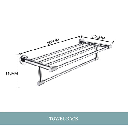 DecorBites™ Bathroom Essentials Set: Towel Bar, Toilet Paper Holder, Bathrobe Hook, Soap Dish, Toilet Brush