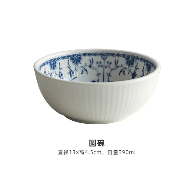 DecorBites™ Blue-and-White Ceramic Dining Set