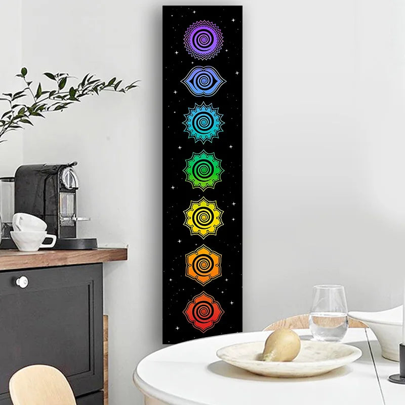 Decobites Rainbow Chakras Tapestry for Meditation and Yoga Home Decor