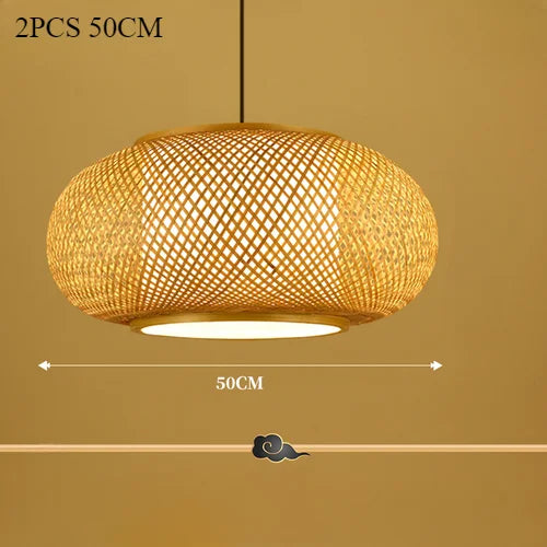 Japanese Bamboo Woven Pendant Lantern
