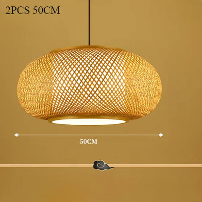 Japanese Bamboo Woven Pendant Lantern