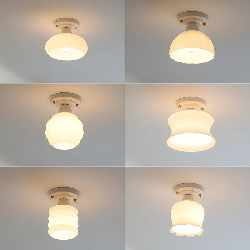 DecorBites™ Ceramic LED Ceiling Light Creamy White Nordic Indoor Lighting Fixture