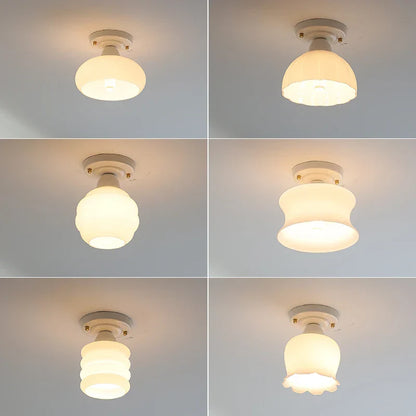 DecorBites™ Ceramic LED Ceiling Light Creamy White Nordic Indoor Lighting Fixture