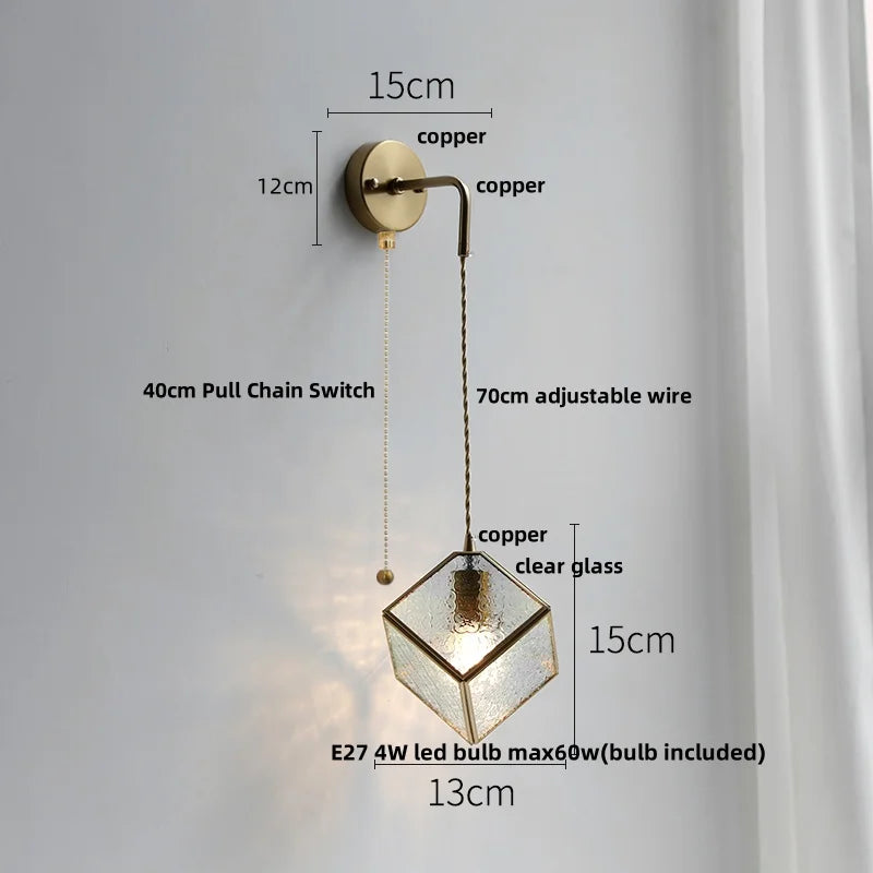 DecorBites™ LED Wall Lights Clear Glass Adjustable Bedside Lamp Nordic Modern Style