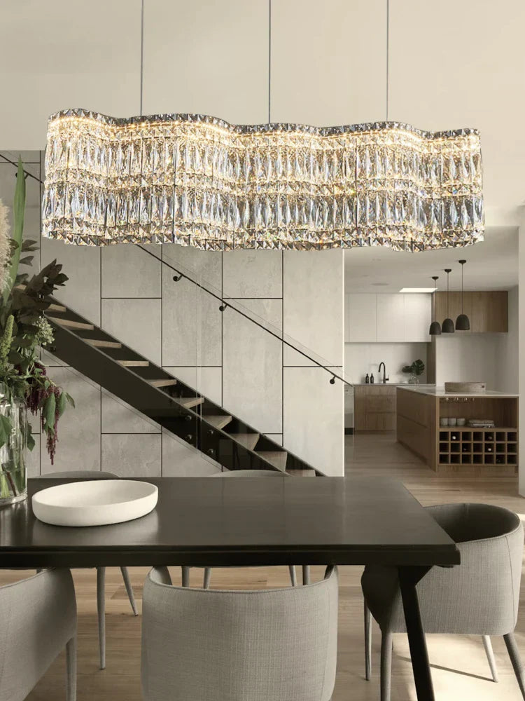 DecorBites™ Crystal Chandelier Pendant Light, Elegant Hanging Lamp Fixture