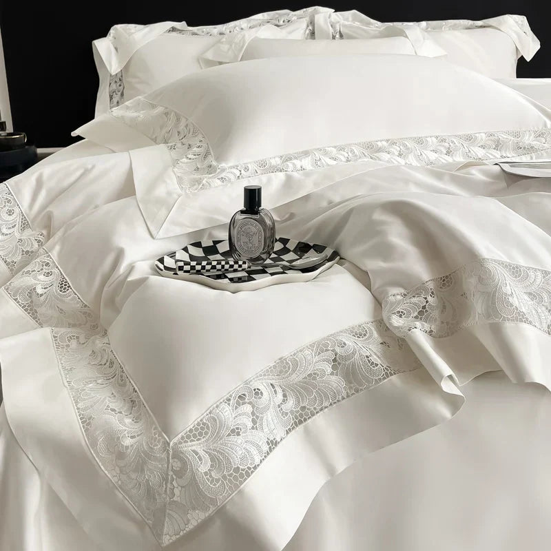 White Lace Cotton Bedding