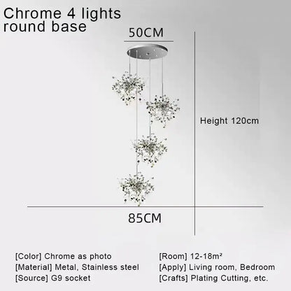 DecorBites™ Gold LED Ceiling Pendant Light Fixture for Home Decoration and Modern Living