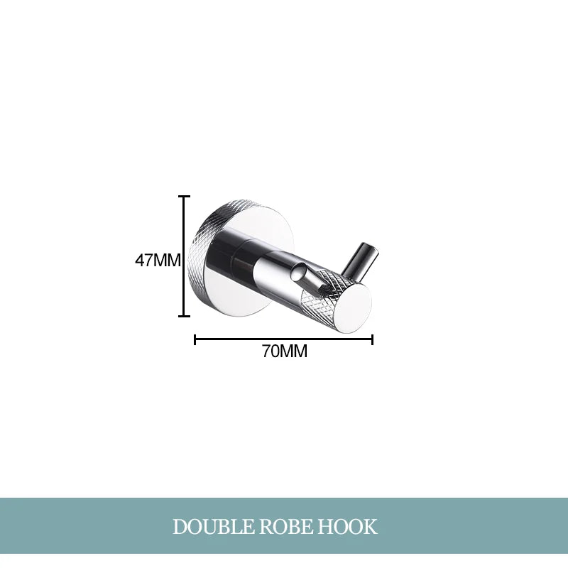 DecorBites™ Bathroom Essentials Set: Towel Bar, Toilet Paper Holder, Bathrobe Hook, Soap Dish, Toilet Brush