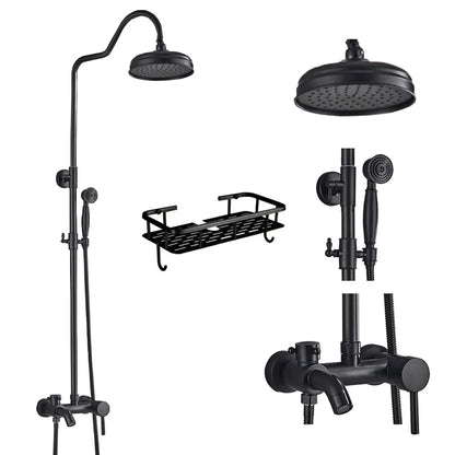 DecorBites™ Black Brass Bath Shower Faucet Set with Handshower and Tub Spout