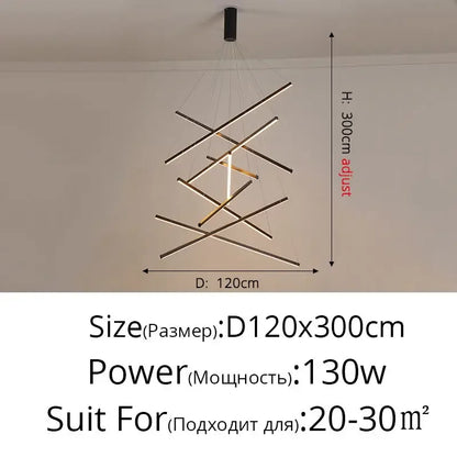 ثريا DecorBites™ LED من الألومنيوم للدرج وغرفة الطعام وغرفة المعيشة - وحدة إضاءة داخلية