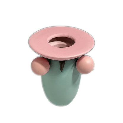 Jarrón de cerámica con forma de bola geométrica DecorBites™, decoración para el hogar hecha a mano