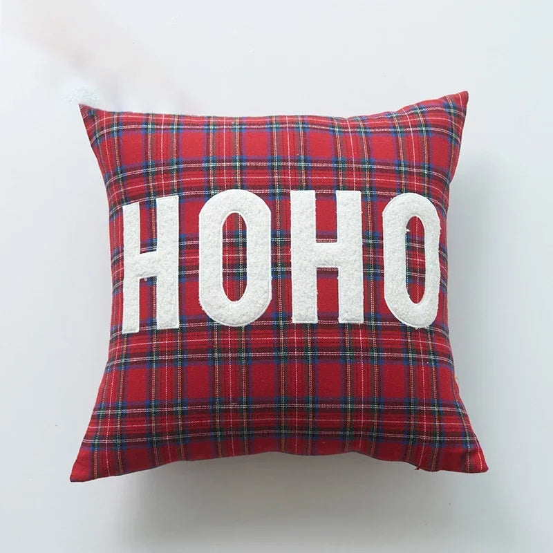 DecorBites™ Christmas Plaid Print Pillow Case Set - Festive Holiday Home Decor