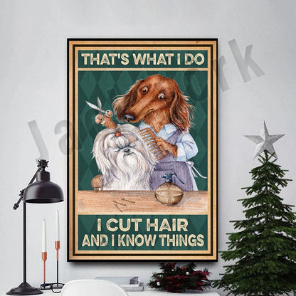 DecorBites™ Dog Grooming Poster: Funny Dog Grooming Gifts for Dog Moms