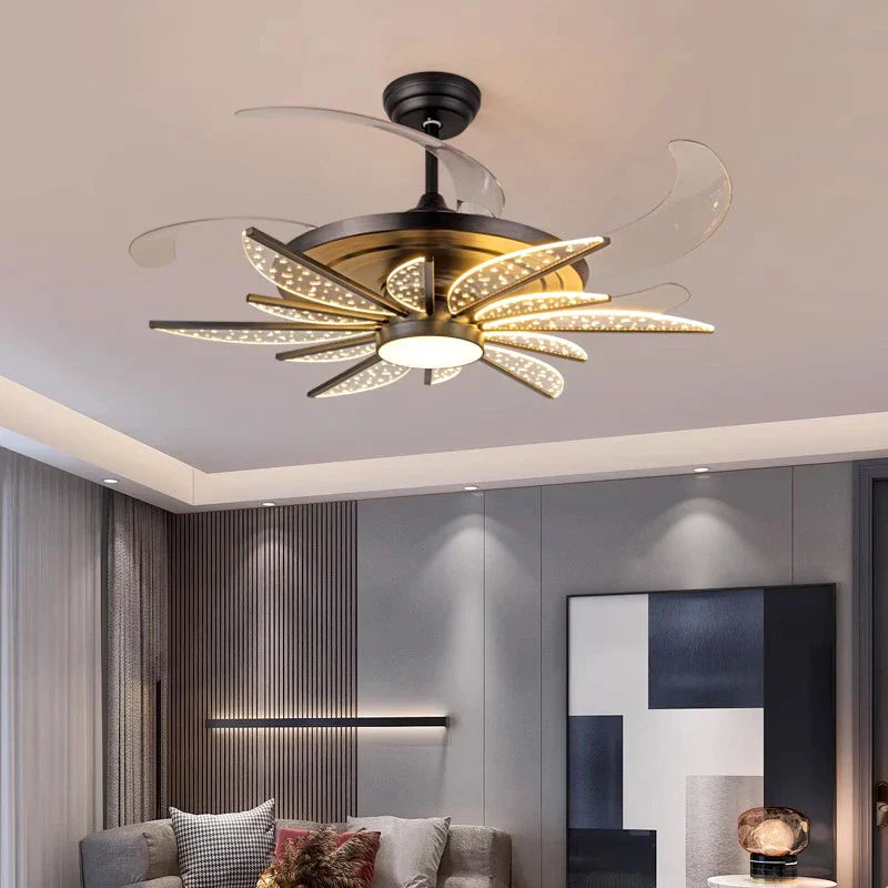 White Modern Ceiling Fan 8-Head Kids Room