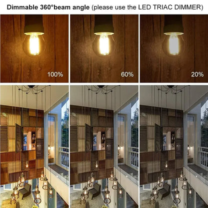Bombilla de Filamento LED™ Decorbites Vidrio Transparente T16 A19 ST64 Regulable Luz Vintage