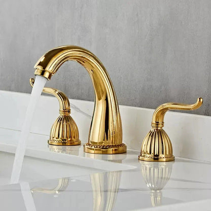 DecorBites™ Antique Brass Bathroom Faucet Set with Double Handles for Bathtub and Sink