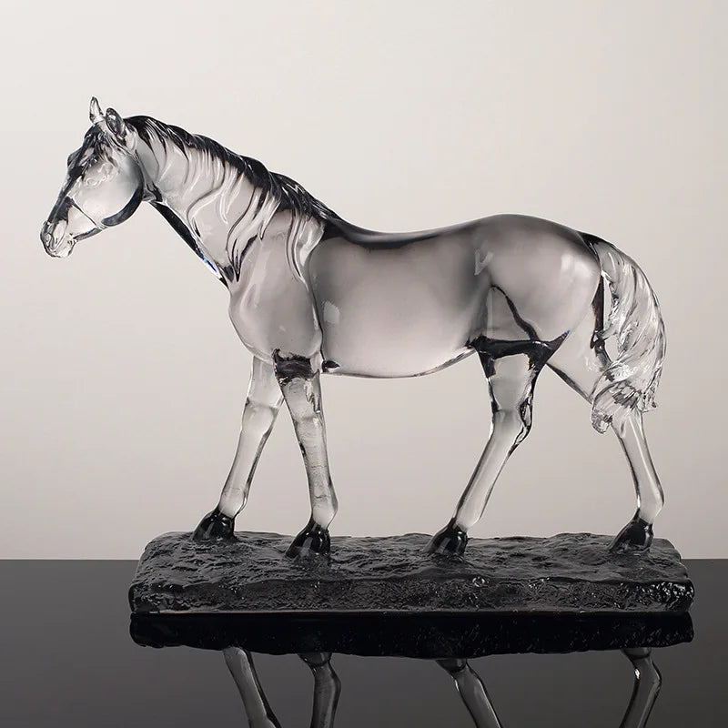 DecorBites™ Clear Horse Resin Sculpture Decorative Figurine Home Decoration