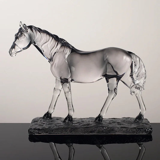 DecorBites™ Clear Horse Resin Sculpture Decorative Figurine Home Decoration