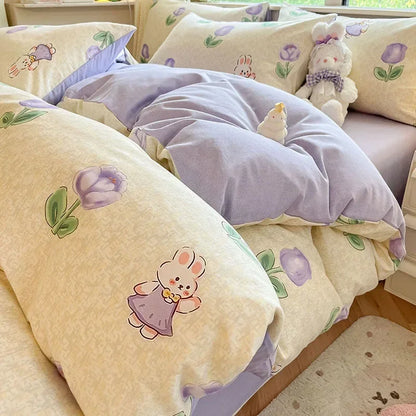 Juego de cama DecorBites™ Cozy Cotton: Funda nórdica de 160 x 210 cm para adultos, cálida y suave.