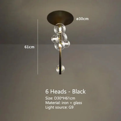 DecorBites™ LED Bubble Chandelier Clear Glass Ball Pendant Lamp for Dining Room & Bar