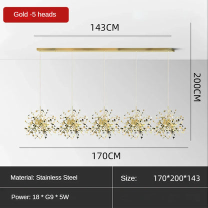 DecorBites™ Leaf Sequin Ceiling Chandelier for Modern Living Room, Restaurant, Bar, or Dining Table