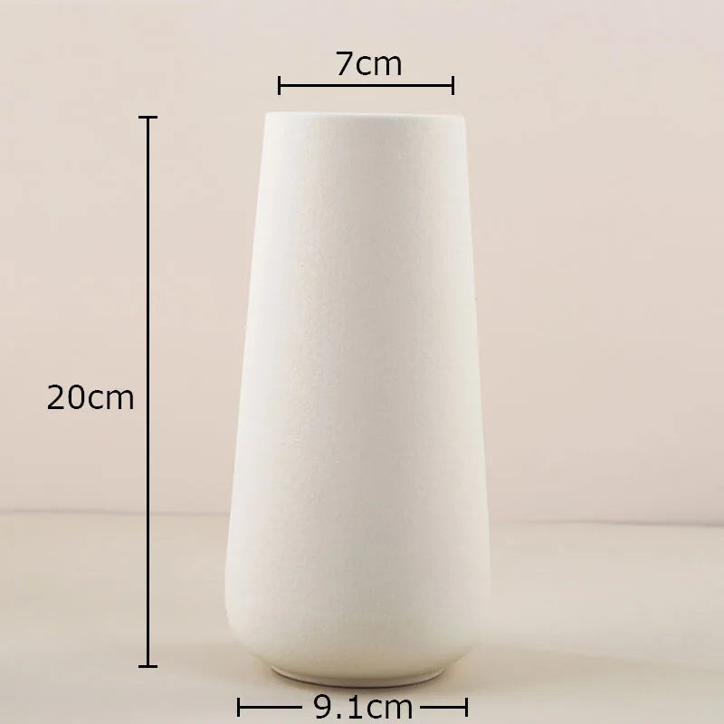 DecorBites™ Gradient Ceramic Vase Cylinder Desk Decoration Floral Vases Modern Room Decor
