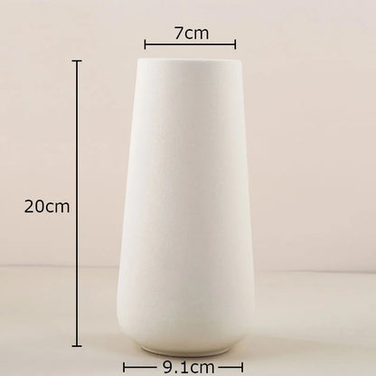DecorBites™ Gradient Ceramic Vase Cylinder Desk Decoration Floral Vases Modern Room Decor